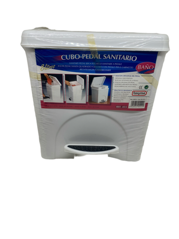 Cubo de Basura de Pedal Blanco 8L / Pedalbin / – Compacto y Práctico para Baños y Cocinas