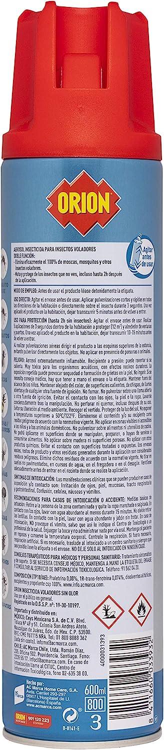 Insecticida ORION - Sin olor  - Adecuado para mascotas -600 ml.