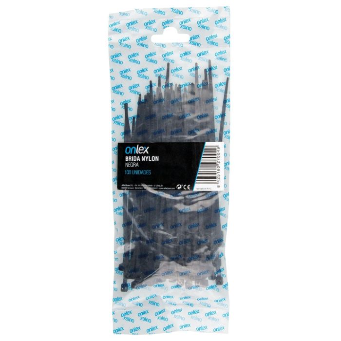 Bridas de Nylon Onlex Negras  (100 uds) | Alta Resistencia y Durabilidad.