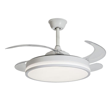 Ventilador de Techo DC Blanco / Luz LED /4 Aspas Retráctil