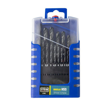 Juego Brocas HSS STEIN Profesional / 1 A 10 MM / DIN 338 / 19 PIEZAS