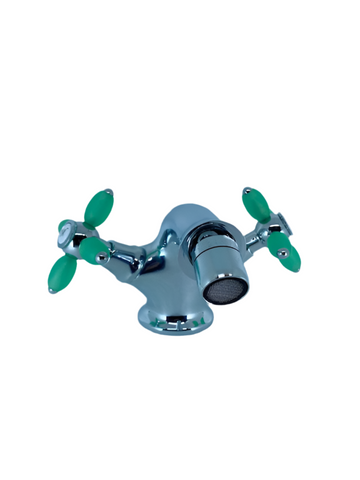 Grifo de Bidé Modelo Charleston en Color Verde Azafata – Diseño Elegante y Retro para Baños Modernos.