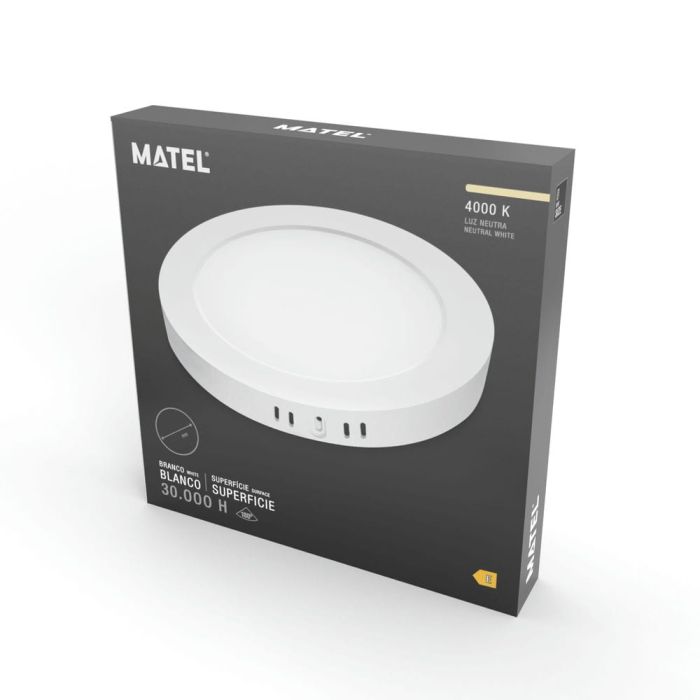 Downlight LED 24W Blanco Mate Luz Neutra 4000k | Redondo de superficie