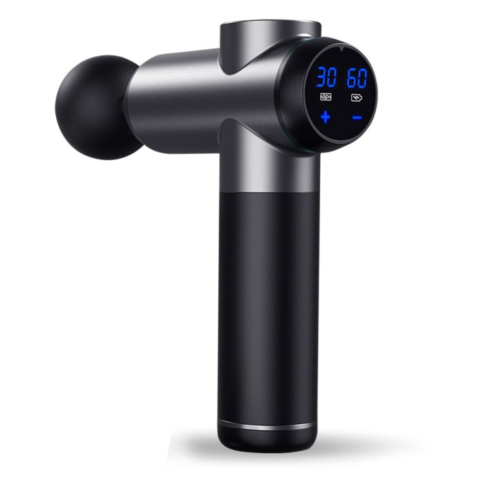 Pistola de Masaje Digital 18W - 99 Velocidades y 8 Cabezales para Alivio Muscular.