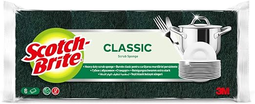 Estropajo Scotch Brite classic. Esponja fina - 8 unidades -