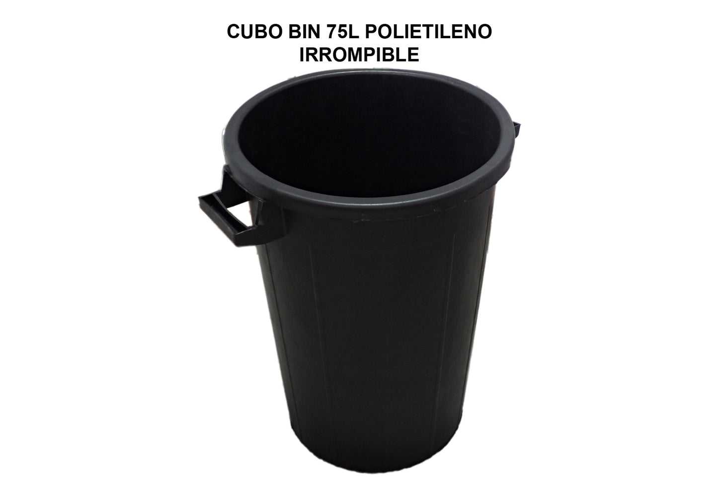 Cubo de Basura Bim Industrial Irrompible 75 L. - Polietileno Negro - Resistente y Durable para Uso Comercial