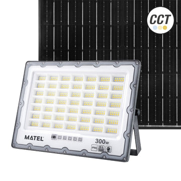 Proyector LED Solar 300W CCT IP65 – Batería 18000mAh, 2500 Lúmenes, Tope de Gama
