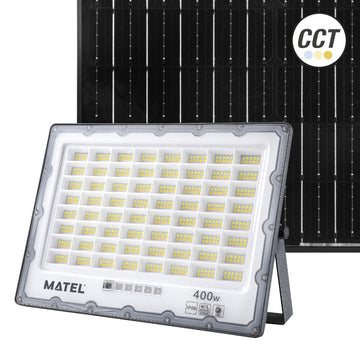 Proyector LED Solar 400W CCT IP65 – Batería 21000mAh, 3000 Lúmenes, Potencia Máxima