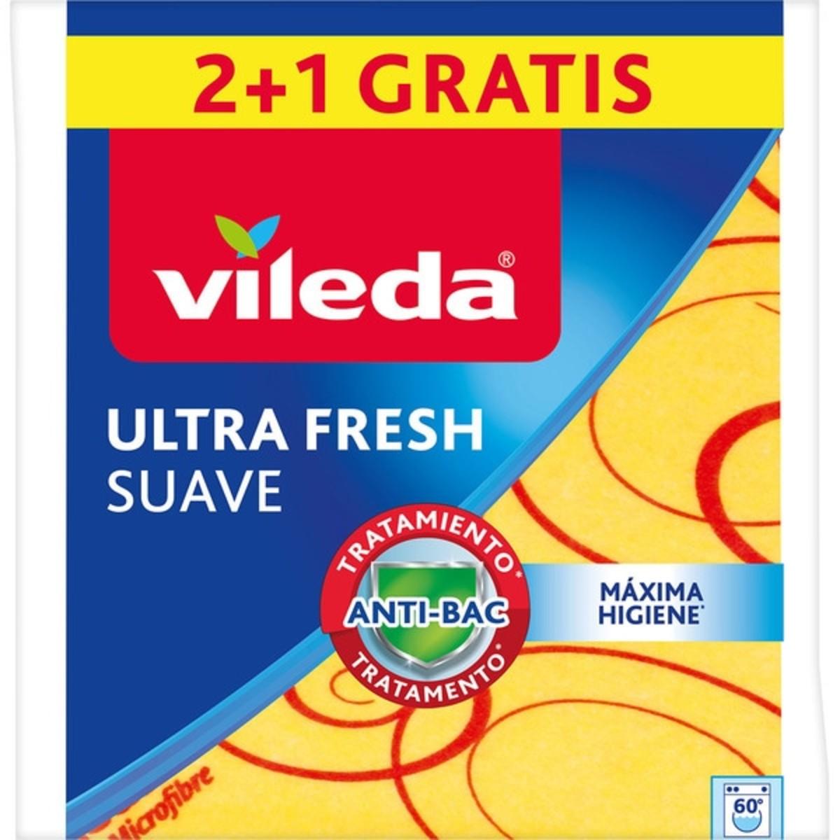 Bayetas de Microfibra Vileda (Pack de 3) - Perfectas para Limpieza y Secado Rápido, Sin Rayas y Reutilizables - Ideal para Hogar y Oficina