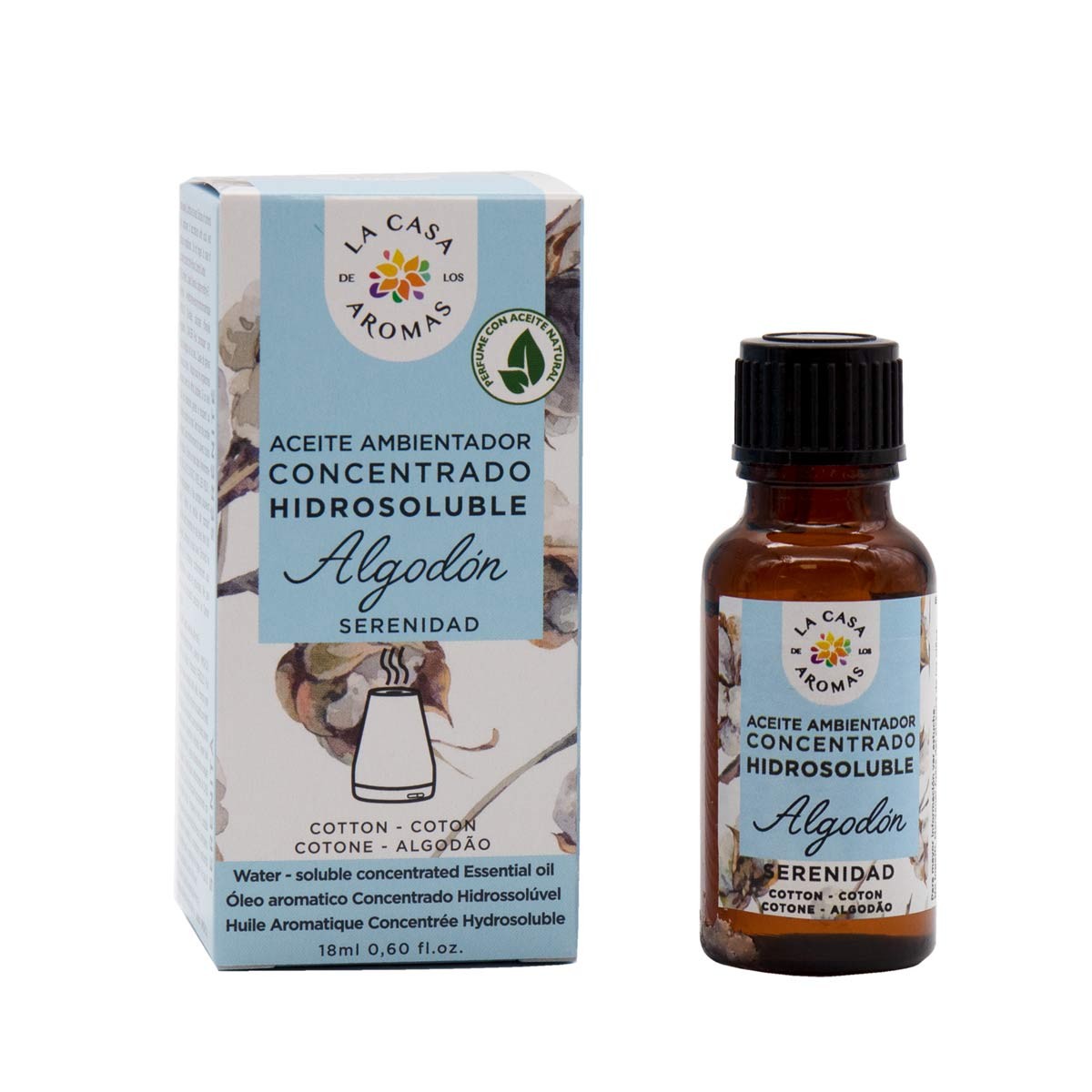 Aceite Ambientador de Algodon 18 Ml. – Aroma Flor de algodón Natural para Difusores