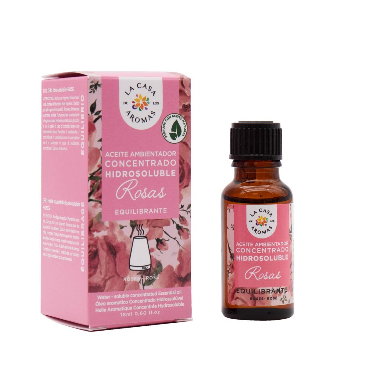 Aceite Aromático Concentrado Hidrosoluble de Rosas – Aroma para Difusores 18 ml