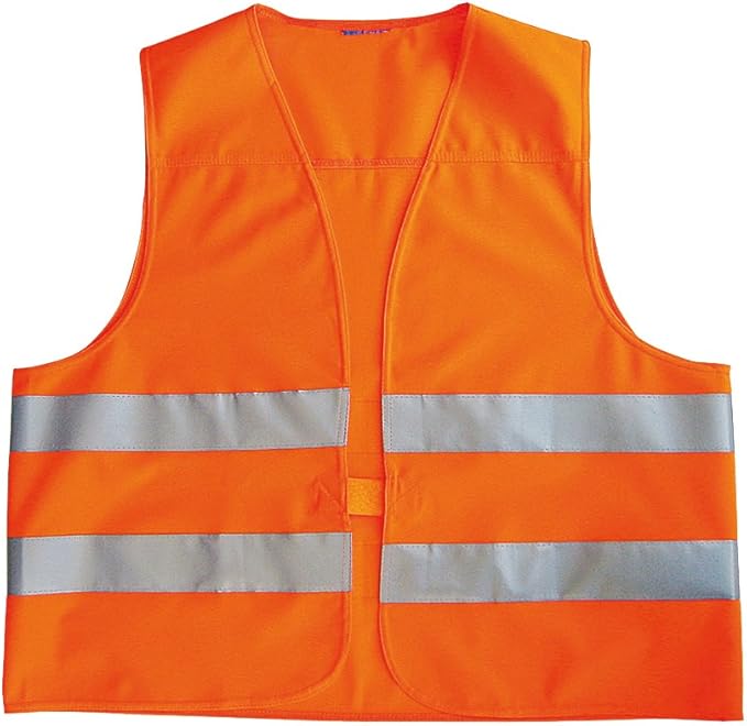 Chaleco Reflectante Alta Visibilidad Naranja - Certificación EN471 para Seguridad en Carretera y Obras, Ideal para Trabajo Nocturno.