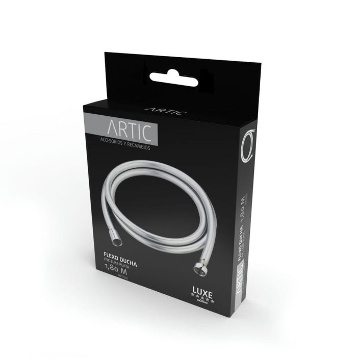 Flexo de Ducha en PVC Plata - 1.8 m, Resistente y Flexible