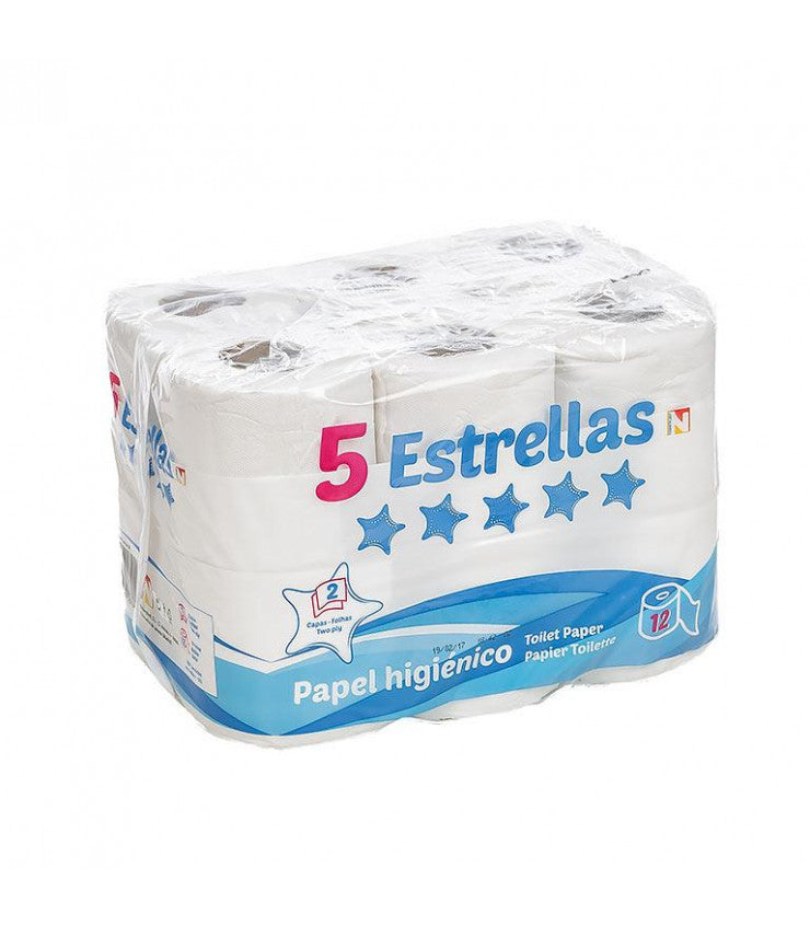 Papel Higiénico "5 estrellas" 2 capas - Paquete 12 rollos -