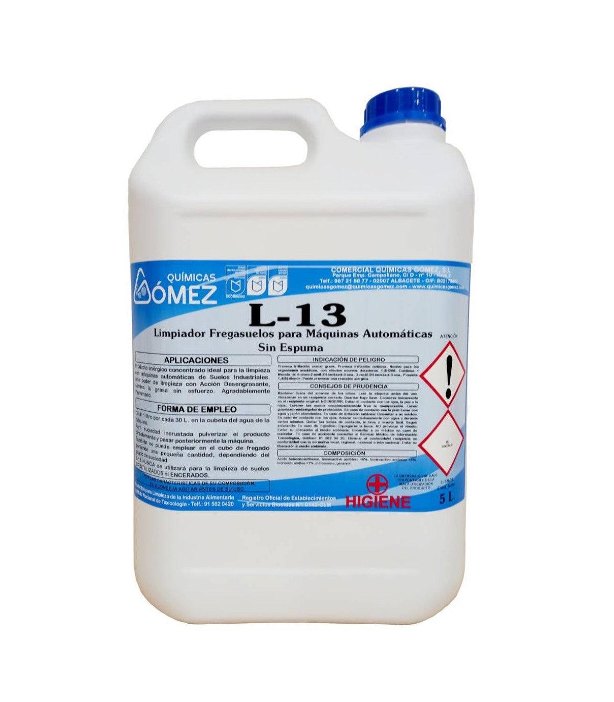 Fregasuelos para Máquinas Automáticas Industriales. L-13 Espuma Controlada 5L