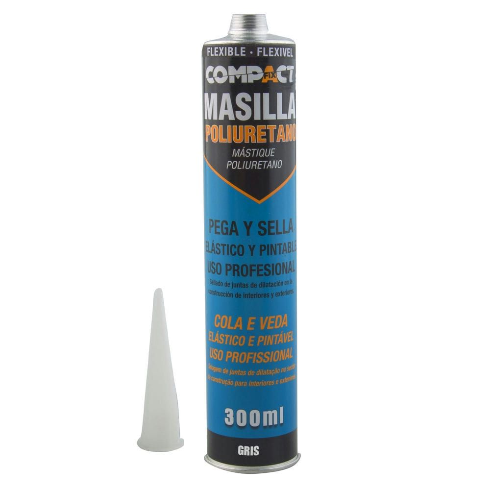 Masilla elástico poliuretano Gris. 300 Ml.