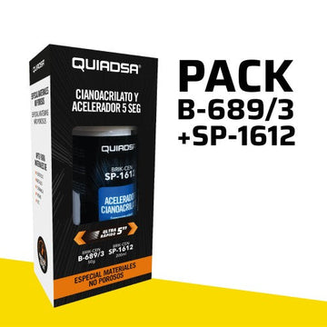 Pack de adhesivo cianocrilato QUIADSA con activador para madera