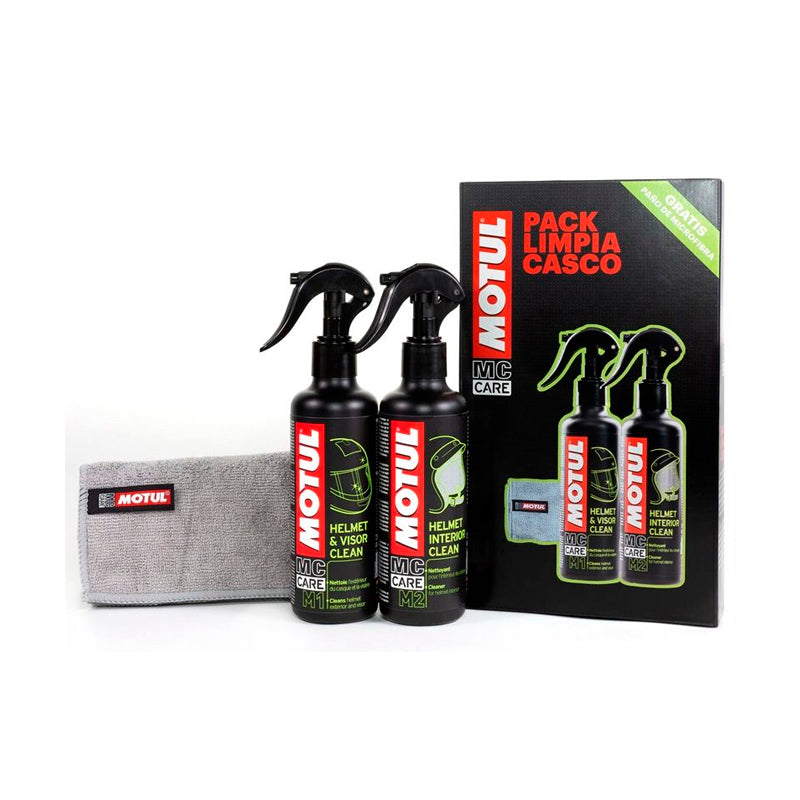 MOTUL PACK LIMPIA CASCOS (M1+M2+Paño Microfibra) 500ML