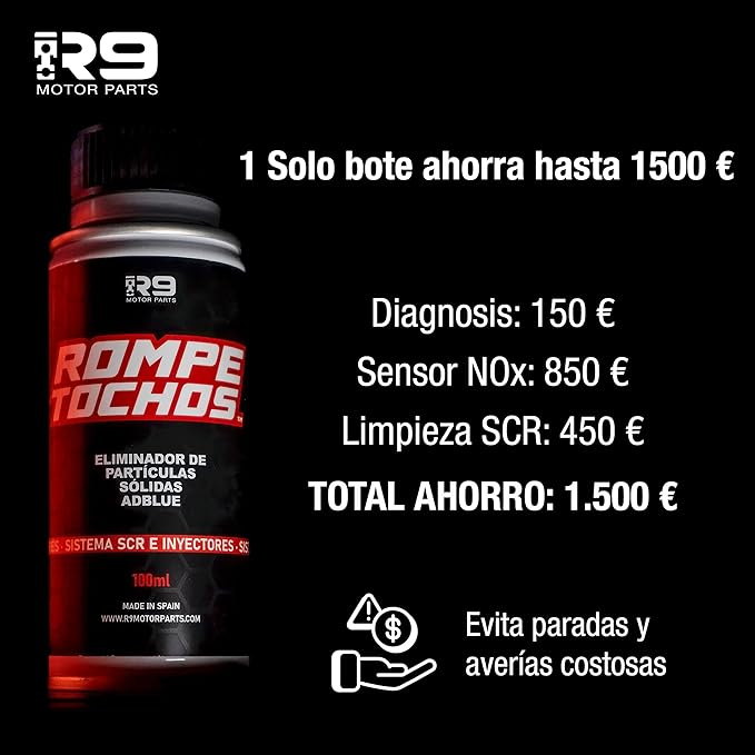 Anticristalizante AdBlue | R9 Rompetochos,Disuelve Cristales y Limpia el Sistema de AdBlue